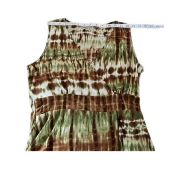 Woman’s Vintage Suzie brown green Tie-Dye Sleeveless Top blouse shirt Size M - Picture 6 of 7